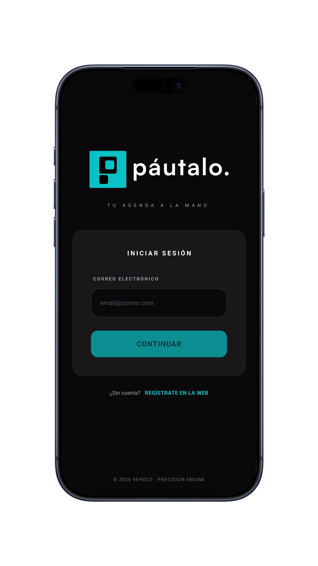 Aplicación de Pautalo mostrando la agenda diaria y las cuentas claras